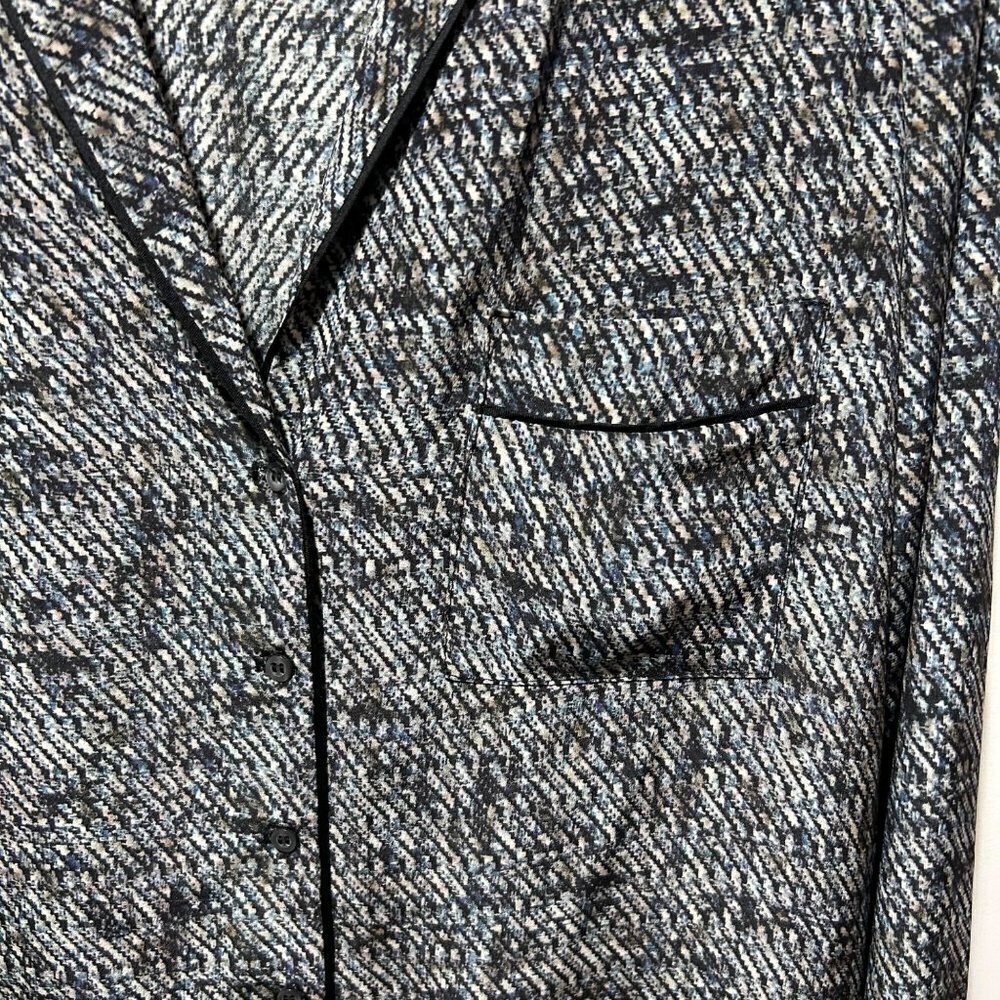 🌷Sale* A.L.C. 100% Silk Mini Dress Size Small Pajama Shirt Dress Gray Pattern - Picture 15 of 15